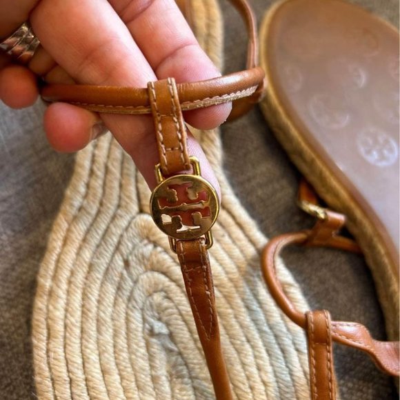 TORY BURCH gorgeous espadrille leather sandals. Brown/tan. Excellent condition. - Picture 5 of 11